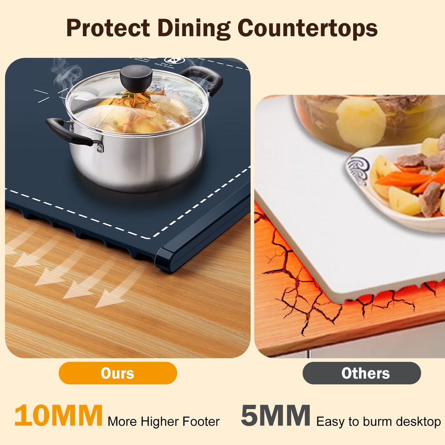 Food Warming Mat - Portable Party Buffet Electric Warming Tray, Foldable Food Warmer, Timed Off, Temperature Adjustable, Suitable for Daily, Outdoor, Party(Dark Blue)