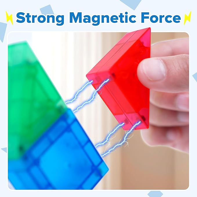 YPLUS Magnetic Tangrams Puzzle, 700 Shapes 3D Magnet Blocks Montessori Toys for STEM, Educational Travel Activity Board Games Kids Toddler