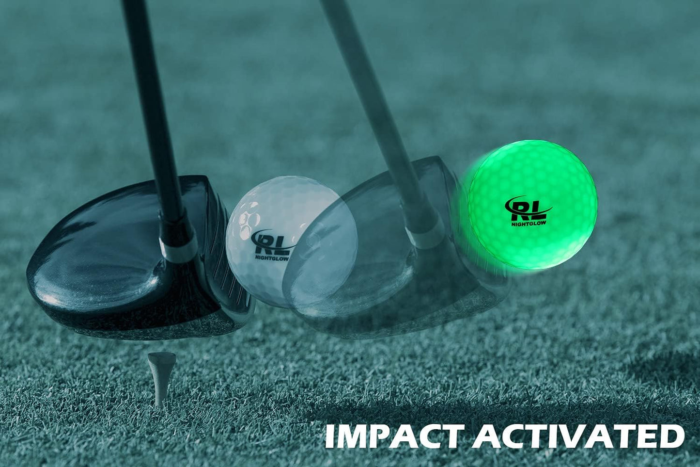 R&L Glow in The Dark Golf Balls, LED Light up Glow Golf Ball for Night Sports, Super Bright, Colorful and Durable, Impact Activated with an 10 Minutes Timer, 6 Colors Pack