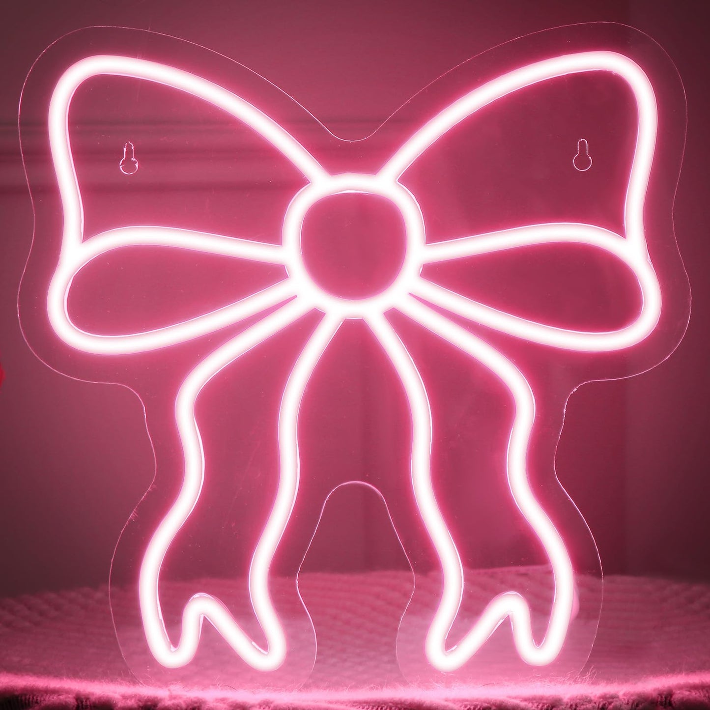 Retisee Bow LED Neon Sign Bedroom Women Room Neon Light Sign Coquette Aesthetic Home Wall Preppy Dorm Beauty Room Salon Decor Pa