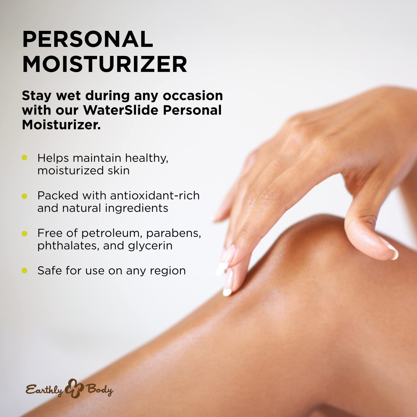 Earthly Body WaterSlide, 8 fl. oz. - Personal Moisturizer - 100% Natural, Water-Based Formula - Vegan & Cruelty Free