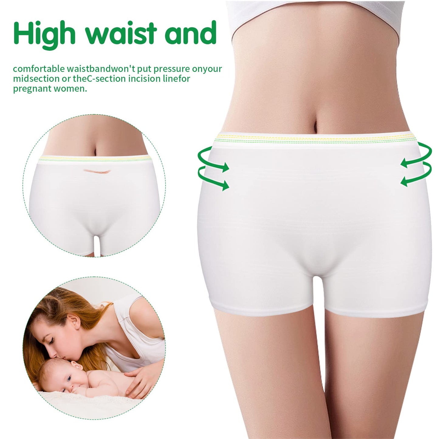 12 Pack Mesh Underwear Postpartum Must Have Hospital Provide Washable Breathable Undies for Delivery, Surgical,Traveling (2XL/3XL(14-42 in)) White