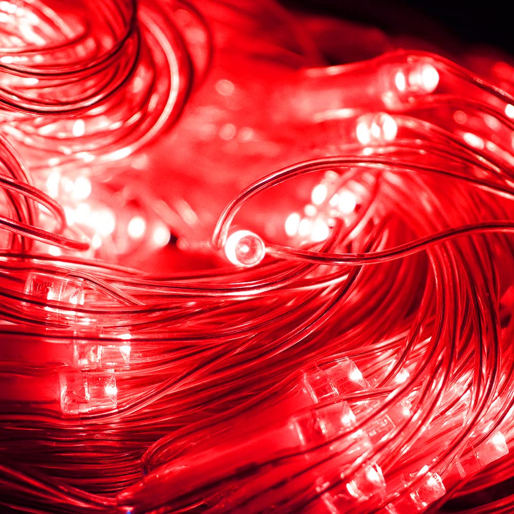 Vicila Net Light Outdoor Mesh Christmas Decorations  100Led String Light Plug In Connectable Tree Warp Hanging 5Ft X 5Ft For Halloween  Shrubs  Lawn  Backyard  Walkway  Bushes  Garden Decor-Red