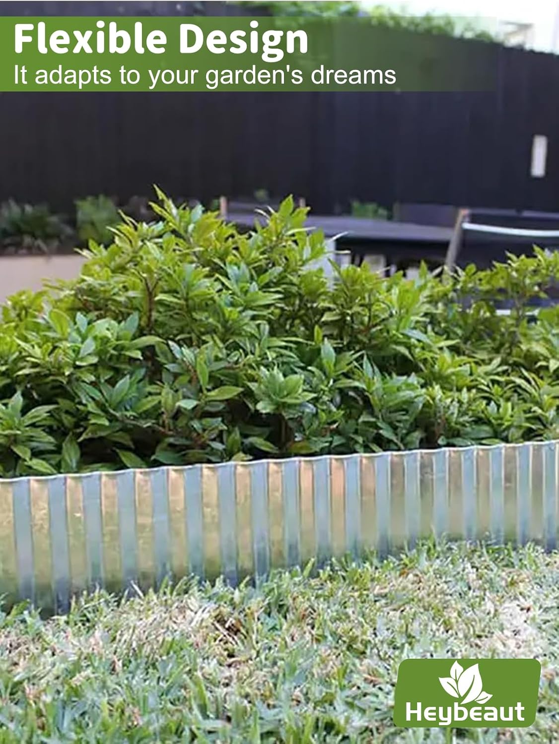 Corrugated Metal Garden Edging - 6" x20' Galvanized Steel Border, Durability Easy to Cut, Easy Installation & Stability, Ideal for DIY Flower Beds, Pathways and Patio Design Silver