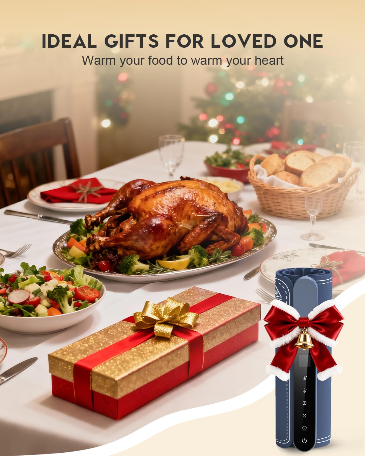 Warming Mat for Food, Electric Silicone Fast Heating Chafing Dishes for Parties Buffet with APP Controller 15"x23.6" with 8H Timer & Adjustable Temperature, Navy Blue