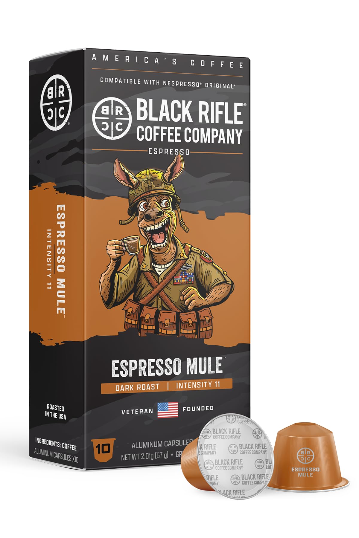 Black  Coffee Company 30 Espresso Mule Capsules - Dark Roast Espresso  Chocolate  Bing Cherry & Caramelized Sugar  Nespresso OriginalLine Compatible