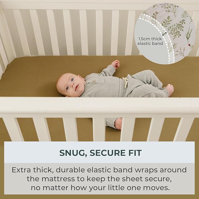Pobibaby – 2 Pack Crib Sheets for Boys, Premium Fitted Baby Boy Crib Sheets for Standard Crib Mattress – Ultra-Soft Jersey Knit, Safe and Snug, Stylish Design (Gingham Khaki)