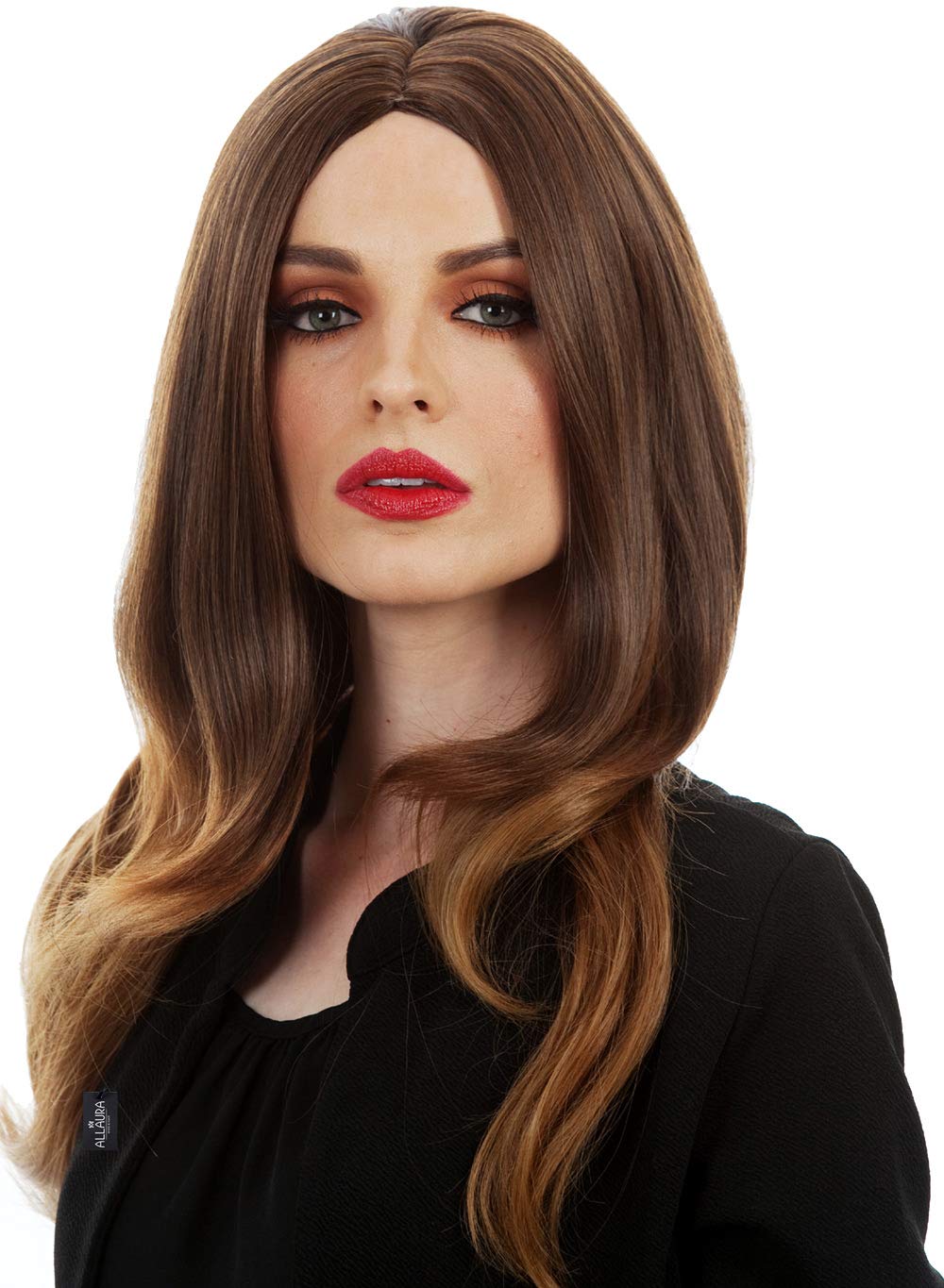ALLAURA Compatible with Melania Trmp and Kamala Harris Wig - Long Brown Wavy Wigs Women Curly Hair Cosplay Full Wig | Realistic