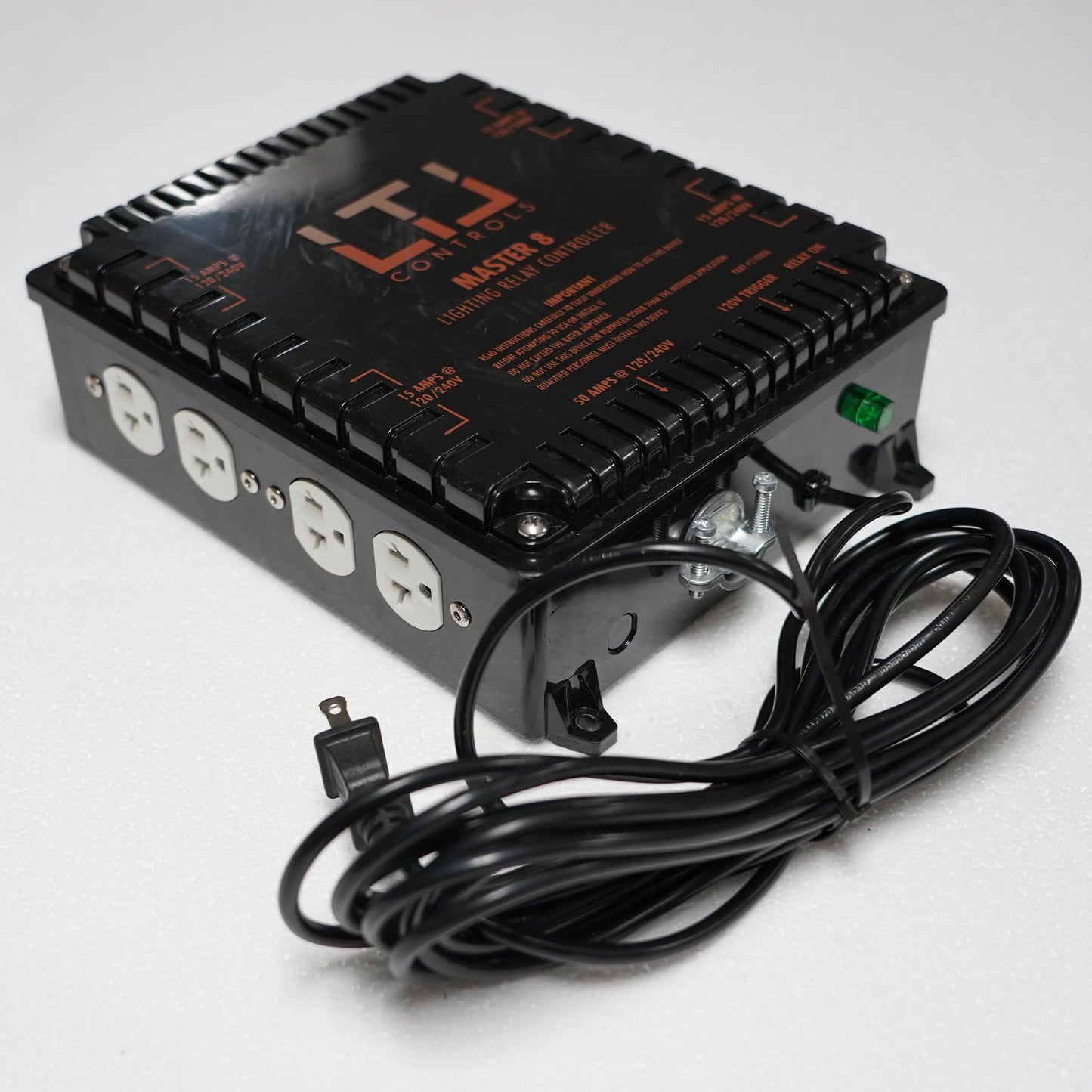 LTL Controls LTL Master 8 Lighting Relay Controller for 8 Grow Lights, Black, Model 270008