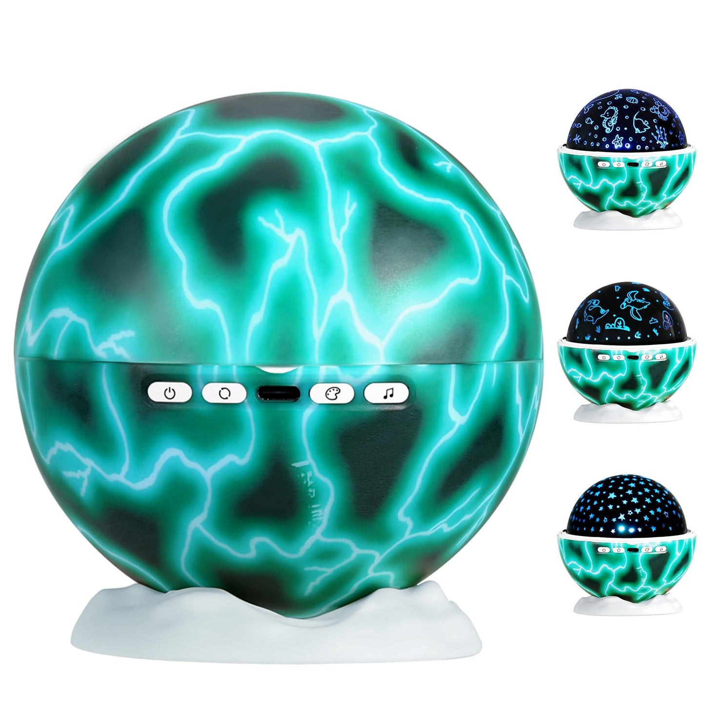 Night Light for Kids, Night Light Projector with 3 Films Stars,Oceans,Dinosaurs,360 Rotation Ceiling Projector Kids Night Lamp R