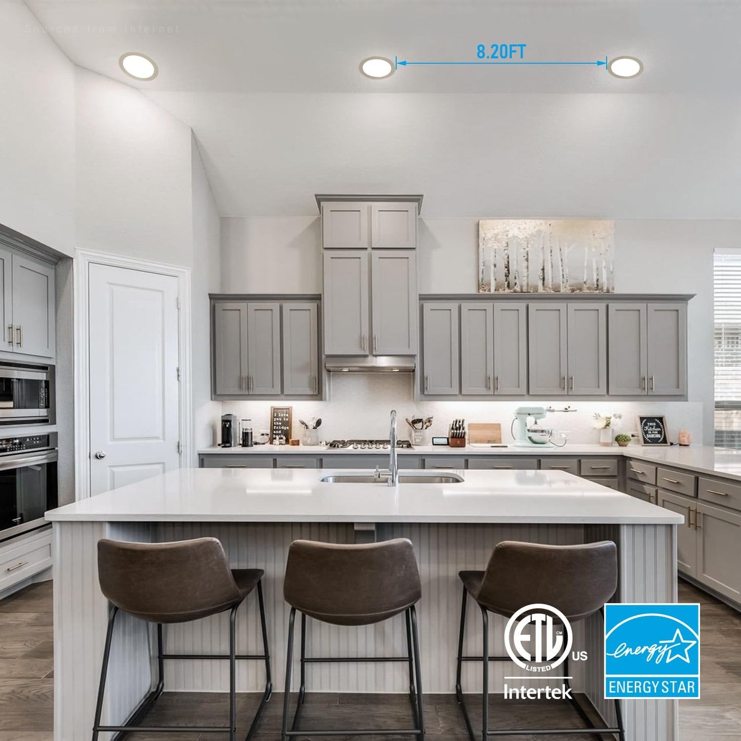 TORCHSTAR E-Lite Series 8 Inch Slim Recessed Lighting, 18W Dimmable, Daylight 5000K, Satin Nickel, Model XO1JDL-8D