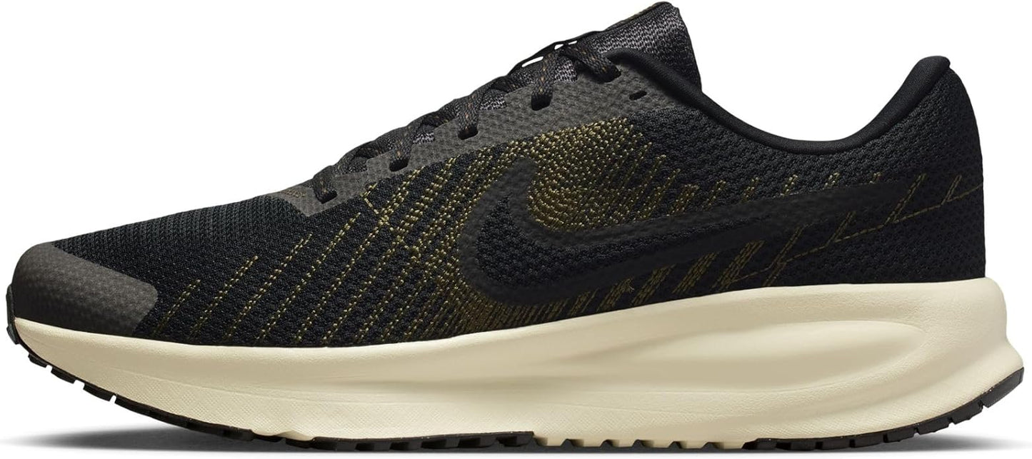 Nike Men's Run Defy Road Running Shoes, Black/Black-Dark Hazel-Light Khaki, 12.5
