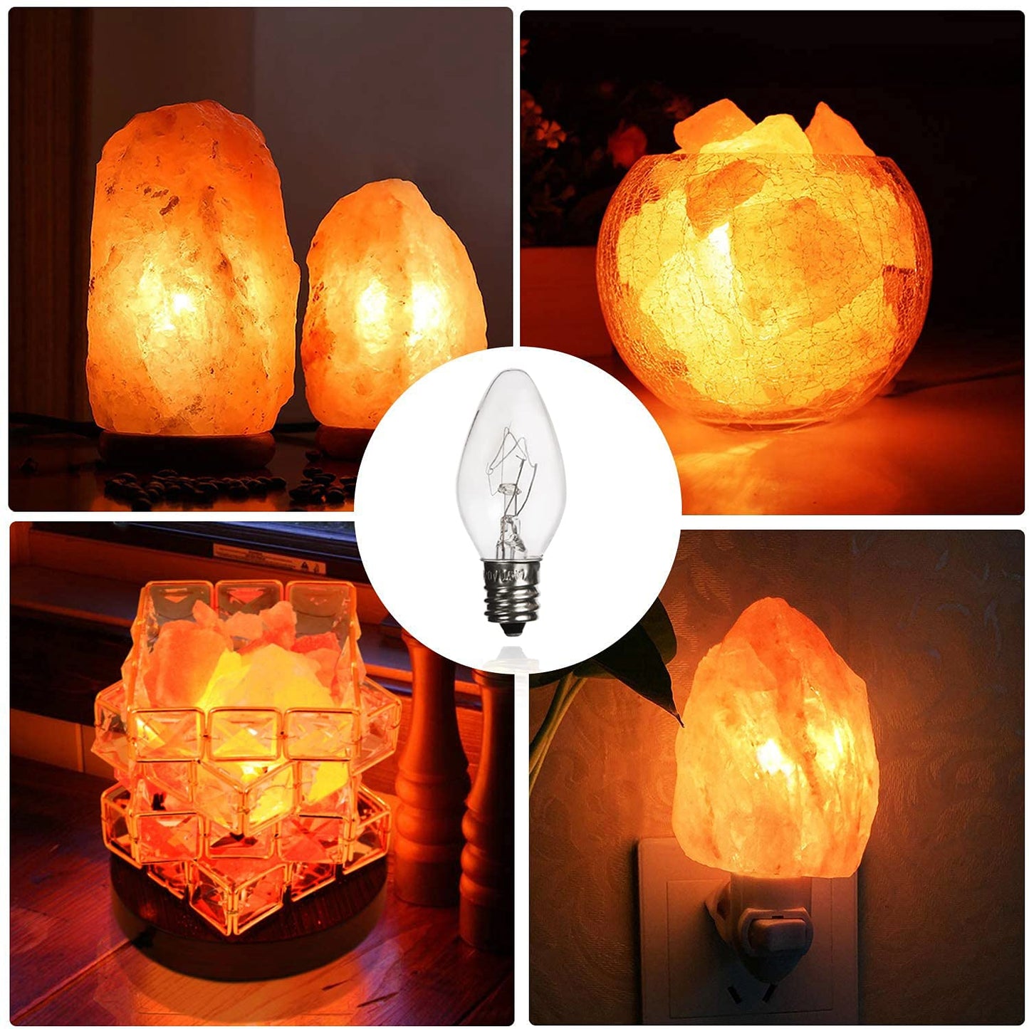Ohlgt Himalayan Salt Lamp Replacement Bulbs, 15 Watt E12 Socket, 6 Pack, Long Lasting Incandescent