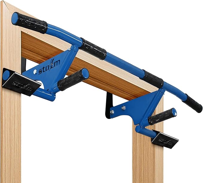 STOZM MultiEx Chin Up Bar – Doorway Chin Up Bar with Multiple Color Options, Push Up Capability, TPE-Protected Grip Positi...