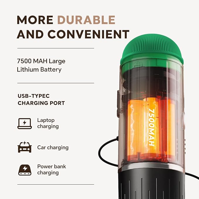 Fast self-heating Portable Electric Espresso Coffee Maker, 2 IN 1 Extraction Espresso Machine, Support Ground Coffee and NS capsule, for Travel,Car,camping,Climbing（Green） Rich Crema