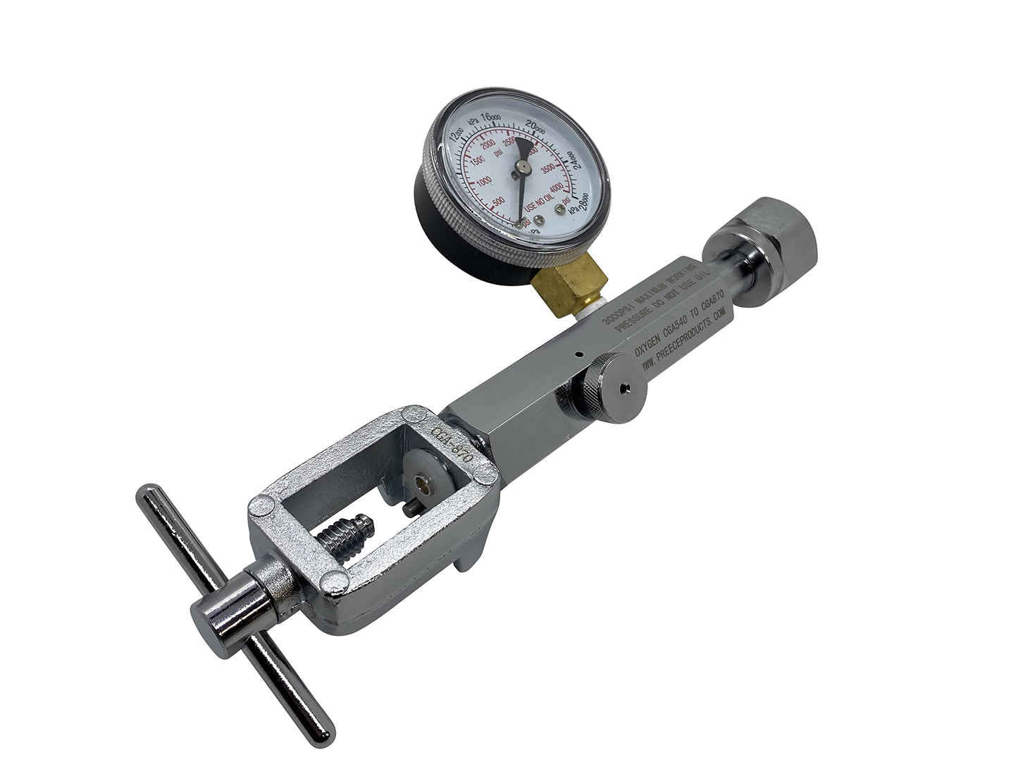 Oxygen Transfill Adaptor CGA540 to CGA870 with Bleed Valve Medical Dental Aviation