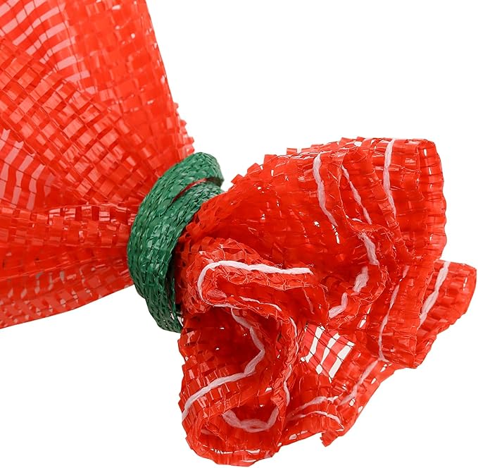 100 Pack 15.7" x 27.5" Large Mesh Onion Bags, Reusable Drawstring Fresh Produce Storage Bags for Potatoes, Citrus, Crawfish, Corn