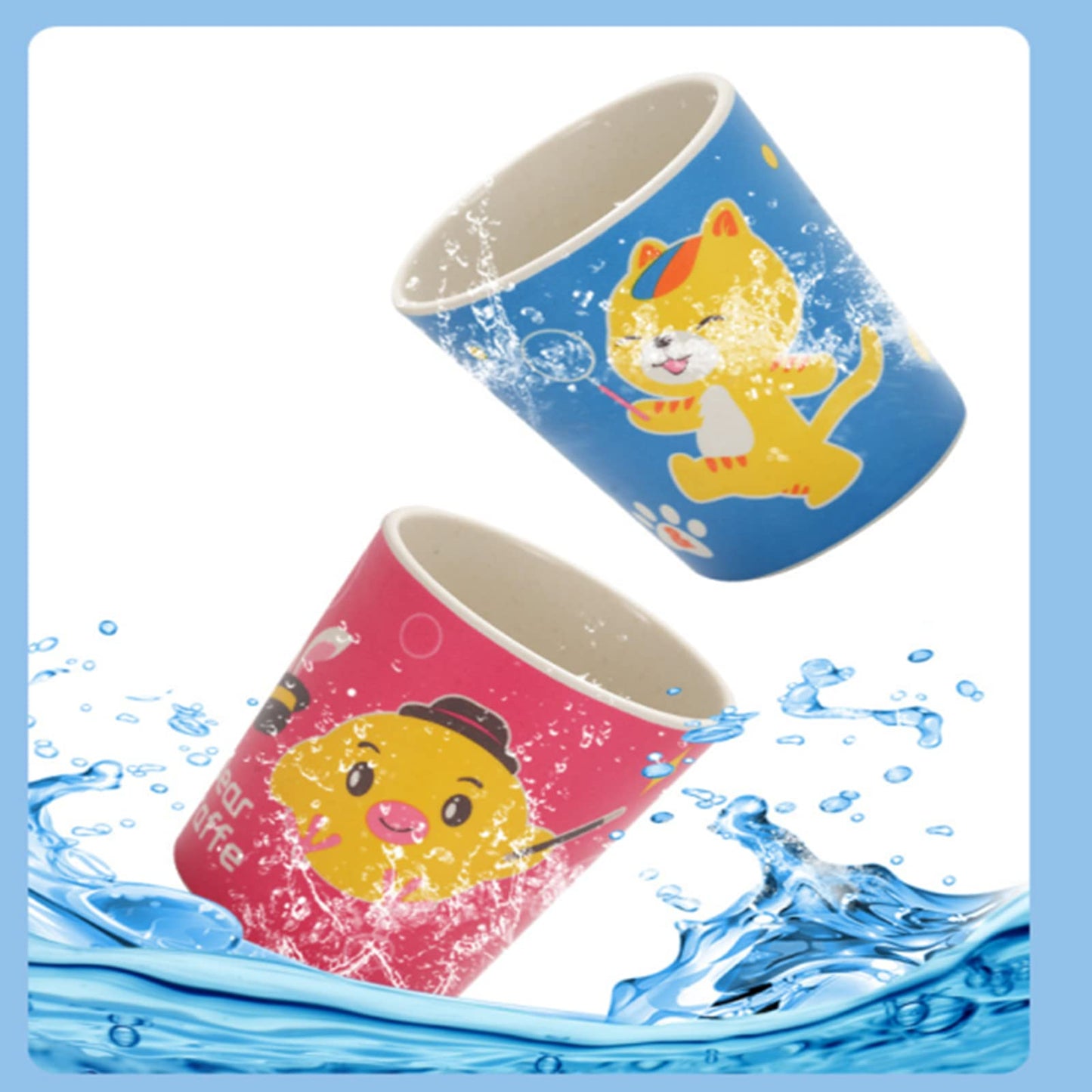 Lyellfe 8 Pack Bamboo Cup, Heavy Duty Drinking Cups, 6 Oz BPA Free Stackable Water Cups for Home, Party, Dishwasher Safe