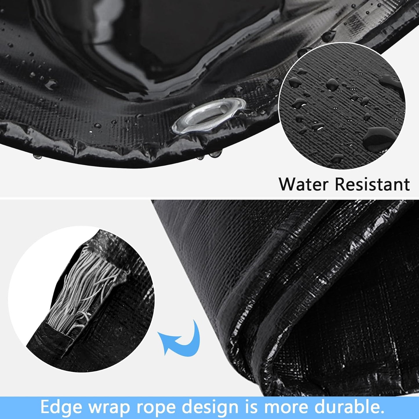 Reinforced PE Pond Liner 20 x 25 FT, 28 Mil Sun Resistant Preformed Pond Liner, Hemmed Edge with Buttonholes Liner for Outdoor Large Ponds, Fish/KOI/Duck Pond, Garden Waterfall, Waterscape, Black