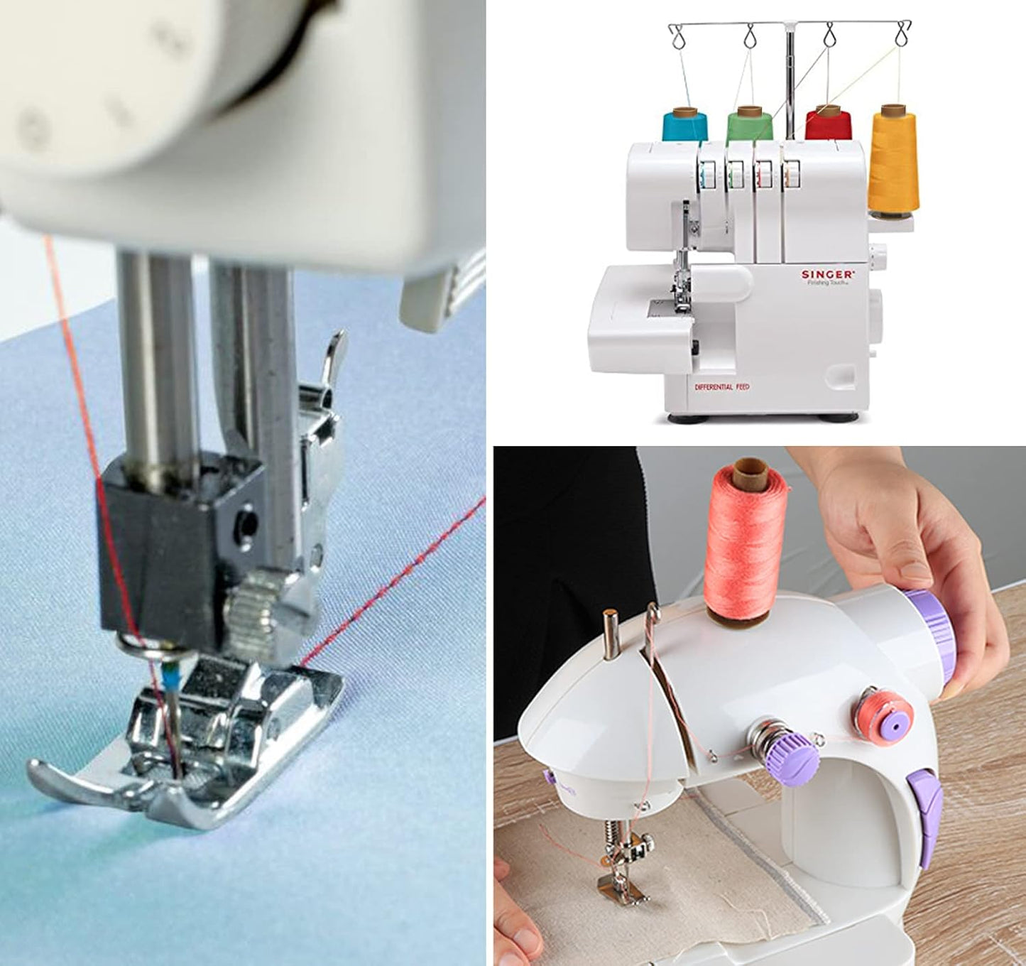 ilauke 50 Colors Sewing Thread, 124 Pcs Bobbins Threads Kit, 500 Yards per Thread Spools for Sewing Machine, Brother Singer Janome Machine and Hand Quilting