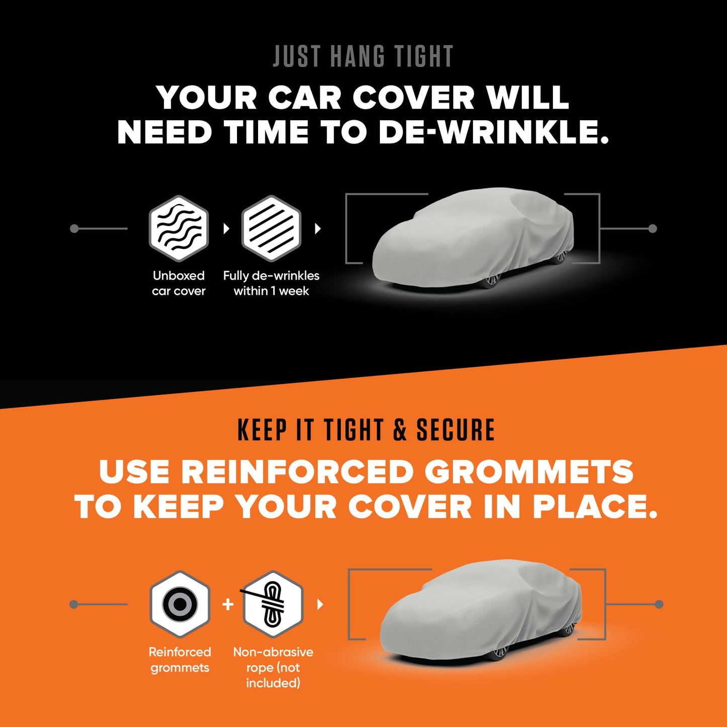 Budge Lite Car Cover, Indoor Protection, Breathable Dustproof Cover, Fits Full-Size Sedans up to 228 Inches, Gray, Size 4