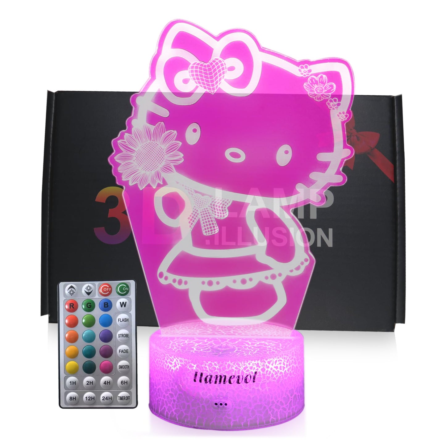 Kitty Night Light Stuff, Kitty Light Toys, Kitty Lamps Birthday Gifts for Girls Sunflower Cute Cat for Graduation, Anime 16 Colo