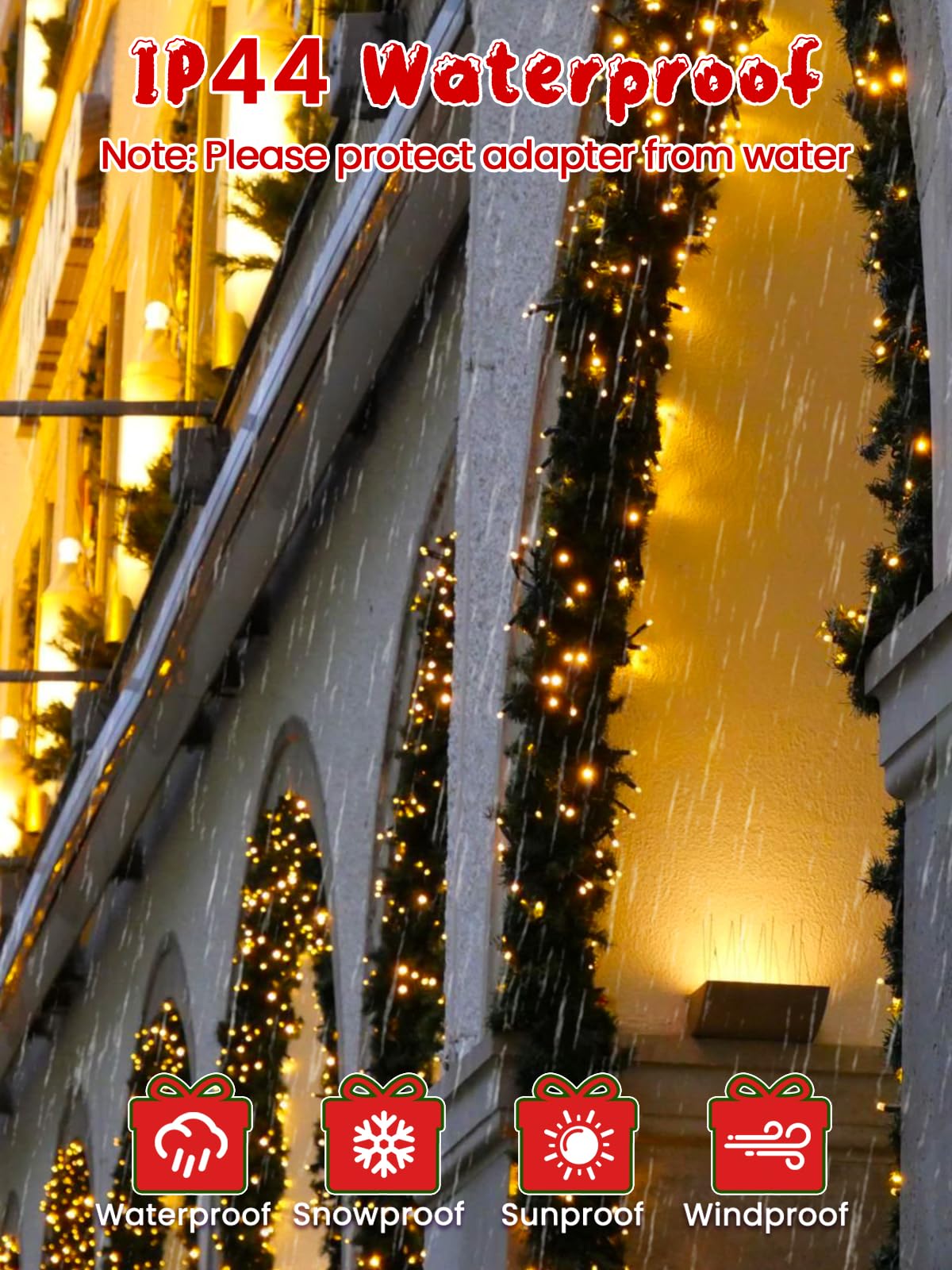25Ft 500 Led Christmas Cluster Lights  Fire er String Lights With Remote & 8 Modes & Timer  Waterproof Fairy Twinkle Light Plug In For Indoor Outdoor Party Garden Xmas Tree Decoration  Warm White