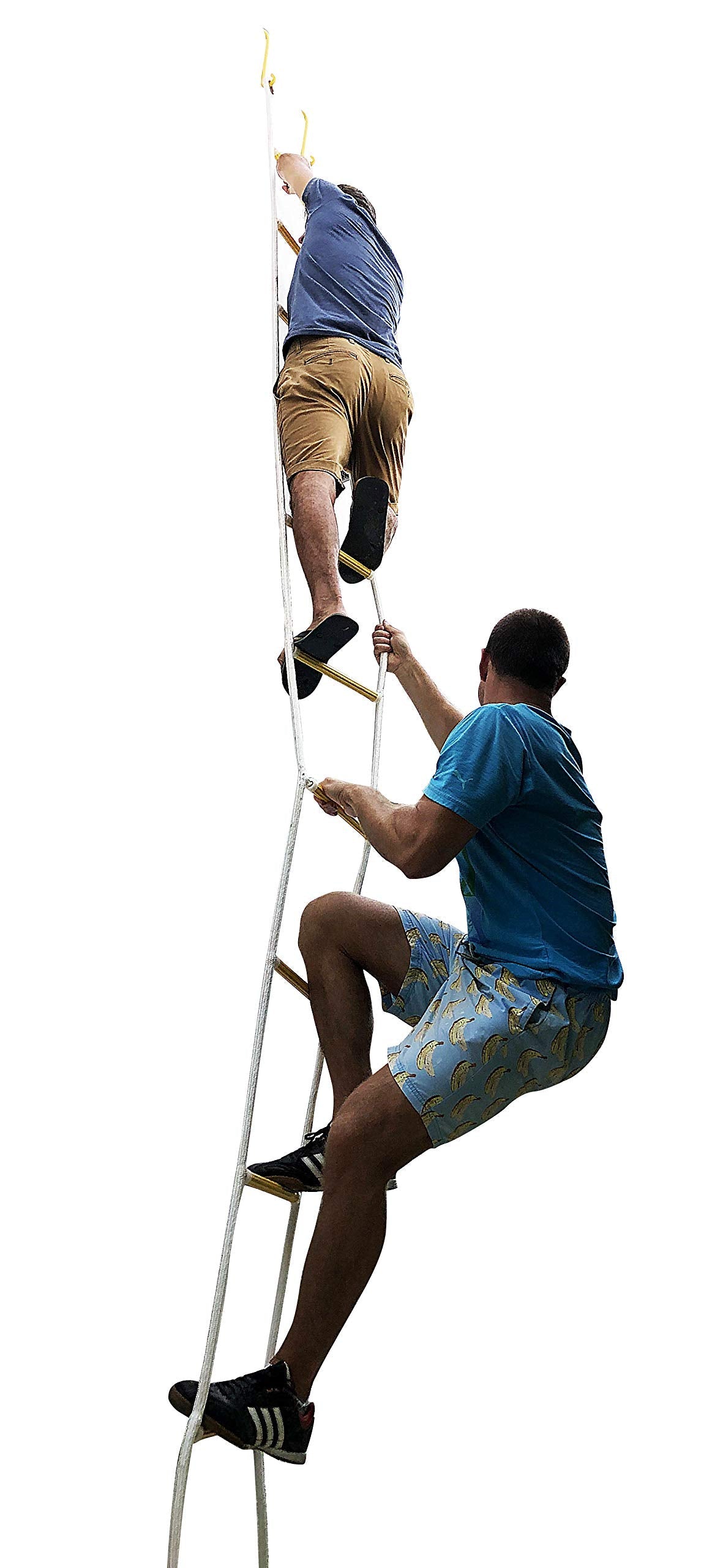 Rope Ladder Fire Escape 8ft | Emergency Extension Ladder | Weather Resistant with Spring Hooks | Fast to Deploy & Easy to Use - Compact & Lightweight - Weight Capacity up to 2000 lb (8ft)