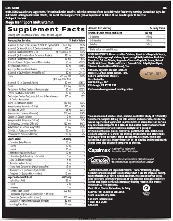 GNC Men's Ripped Non-Stimulant Formula | 30 Servings