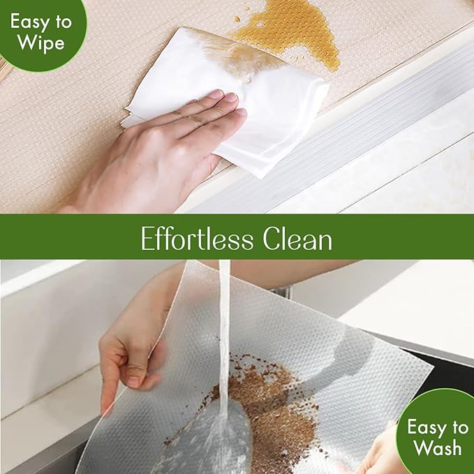 EVALAND 19.6 INCHES x 33 FEET (394 Inches) Non-Slip Shelf Liner, Original Smooth Shelf Liner, EVA Kitchen Liner, Non-Adhesive Liner, Stain-Proof Shelf, Drawer, Cabinet Liner