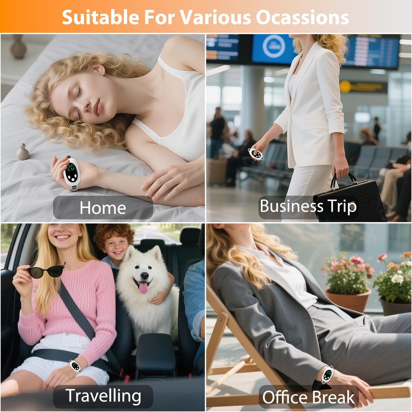 Handheld Sleep Aid Device, Portable Anxiety Insomnia Relief Device Improve Sleep, USB Rechargeable & 20 Intensity Levels, White