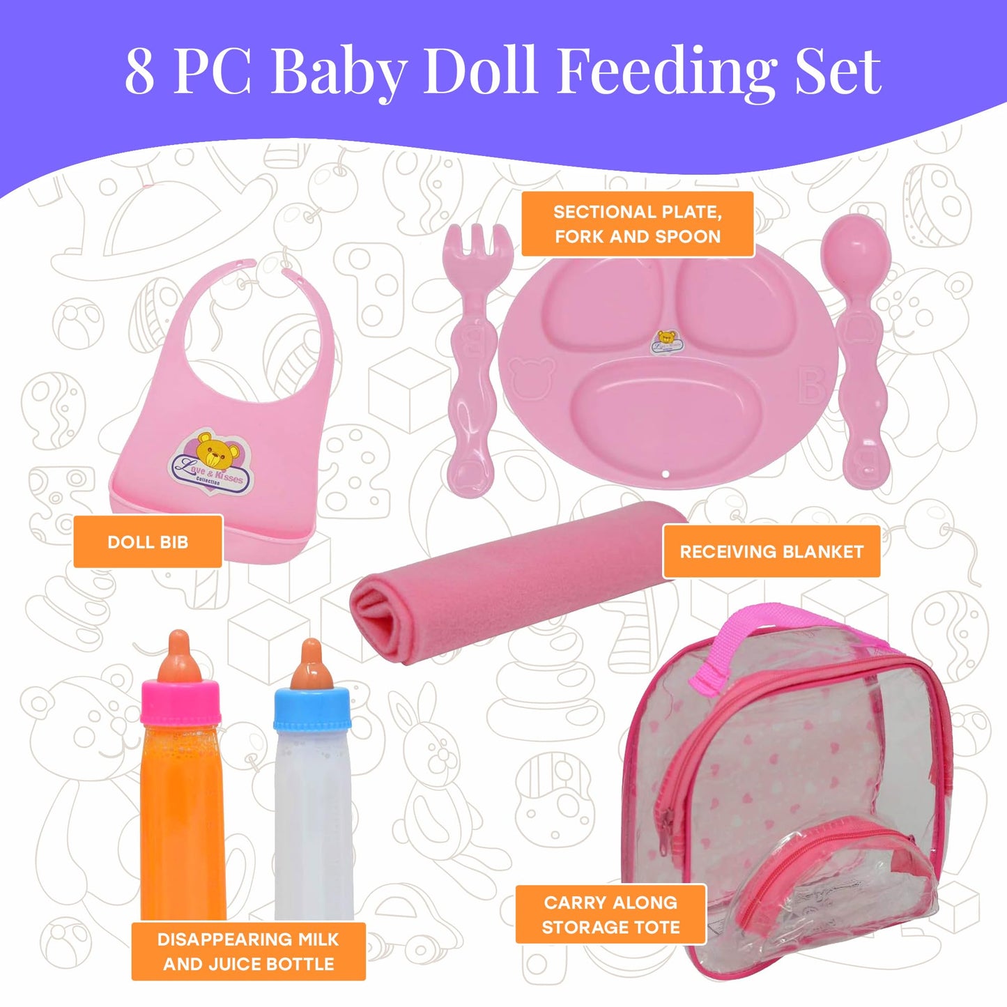 The New York Doll Collection Baby Doll Accessories, Doll Magic Bottles & Doll Feeding Set