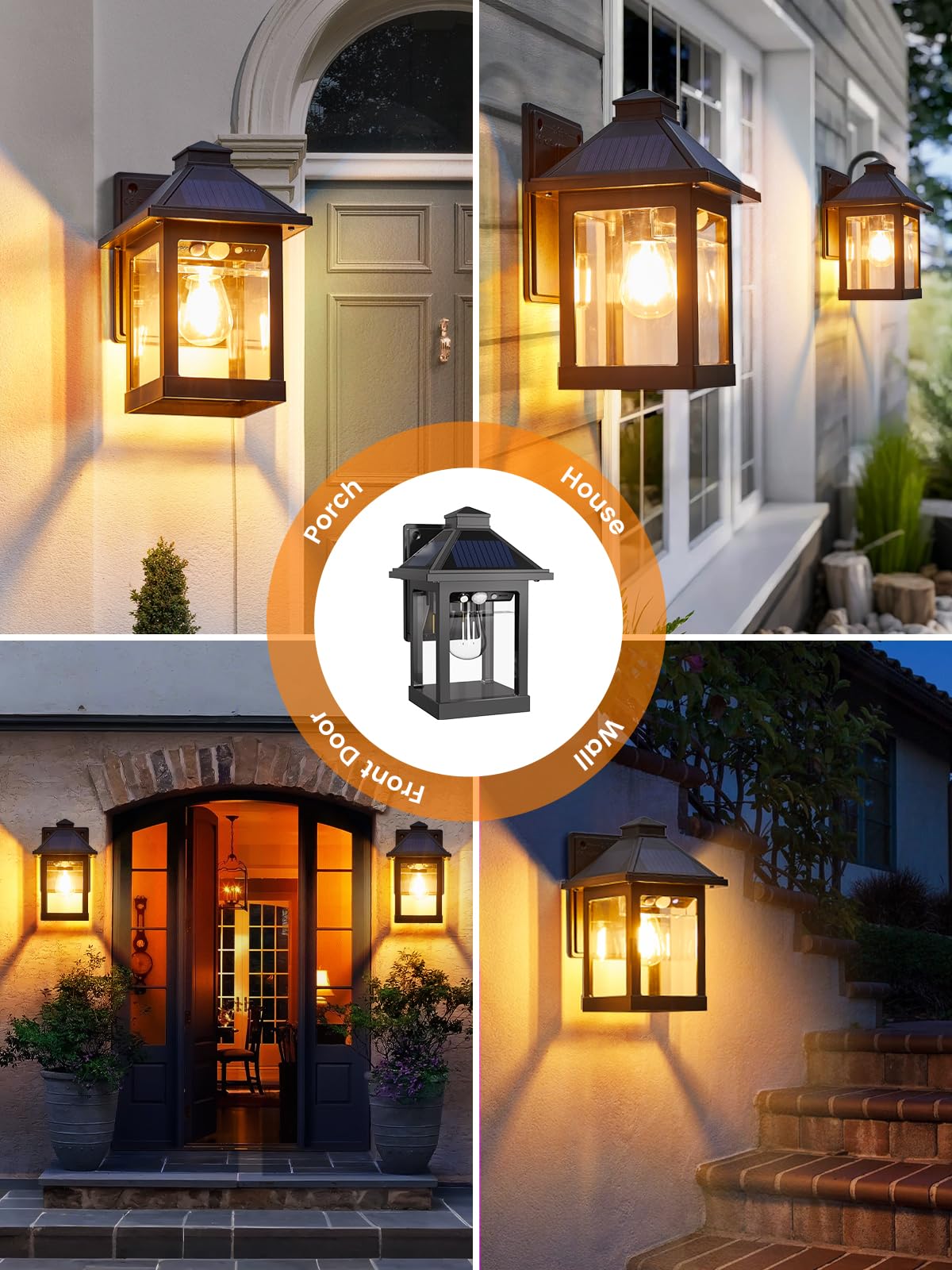 Luhlee Solar Porch Lights Outdoor 1 Pack Motion Sensor Solar Wall Lights Ip65 Waterproof Wall Sconce Lights Outdoor With 3 Lighting Modes For House  Porch  Front Door  Garage  Shed  Patio