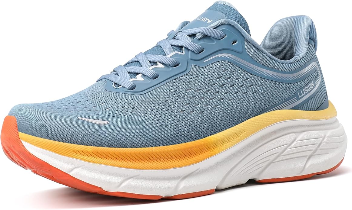 LUSWIN Men's Walking Shoes Lightweight Breathable Cushioning Running Shoes Athletic Tennis Workout Gym Non Slip Comfortabl...