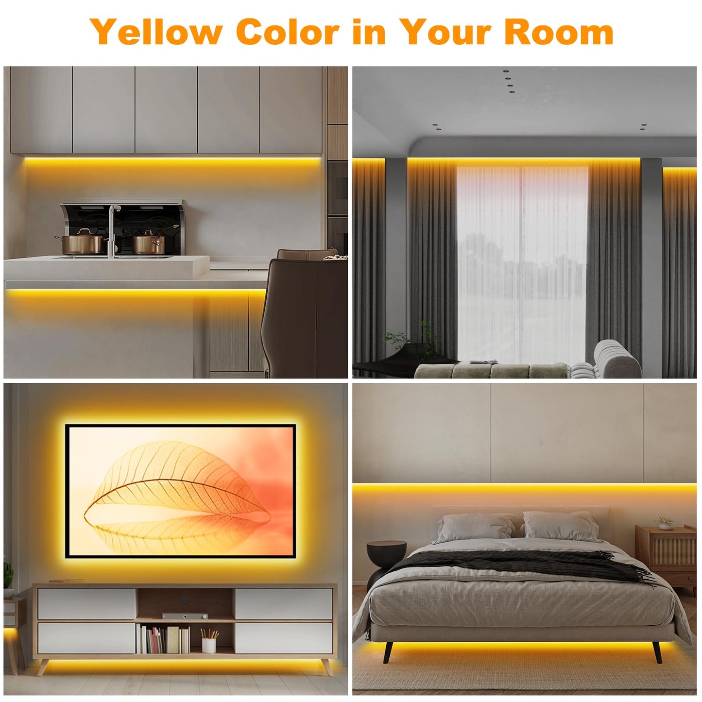 Tatazone Smart COB LED Strip Light, 2000K-Golden Yellow, 16.4ft, WiFi, App & Remote Control, Dimmable, Model LSSCOBM384