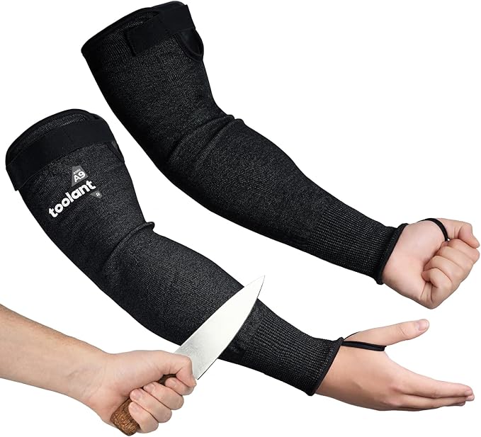 toolant ANSI A9 Cut Resistant Arm Sleeves, Arm Protectors for Thin Skin and Bruising, Arm Guards for High Risk Work, for C...