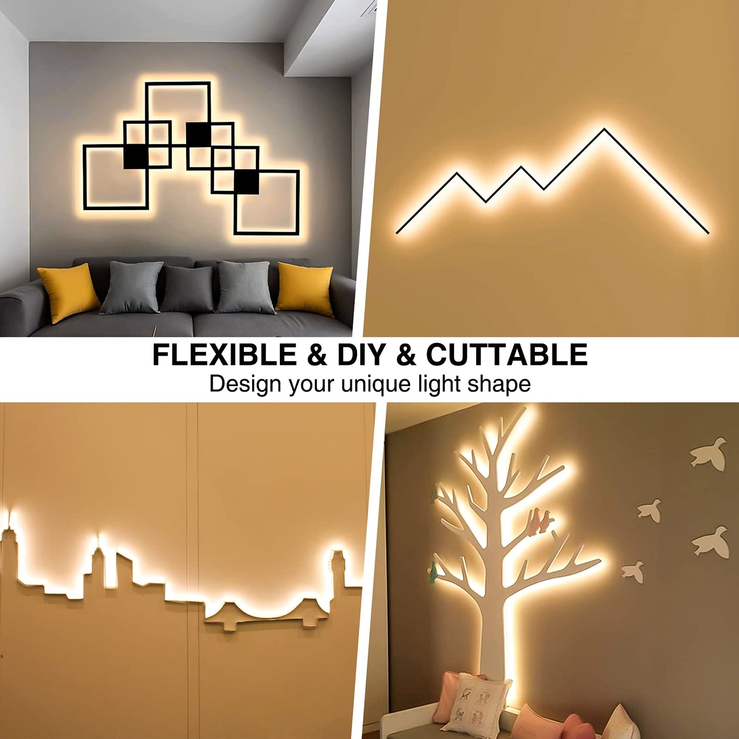 Onforu Led Strip Lighting, 65.6Ft Warm White Dimmable, 1200 Leds 2835 Flexible Tape Light, 12V For Kitchen, Bedroom, Under Cabinet