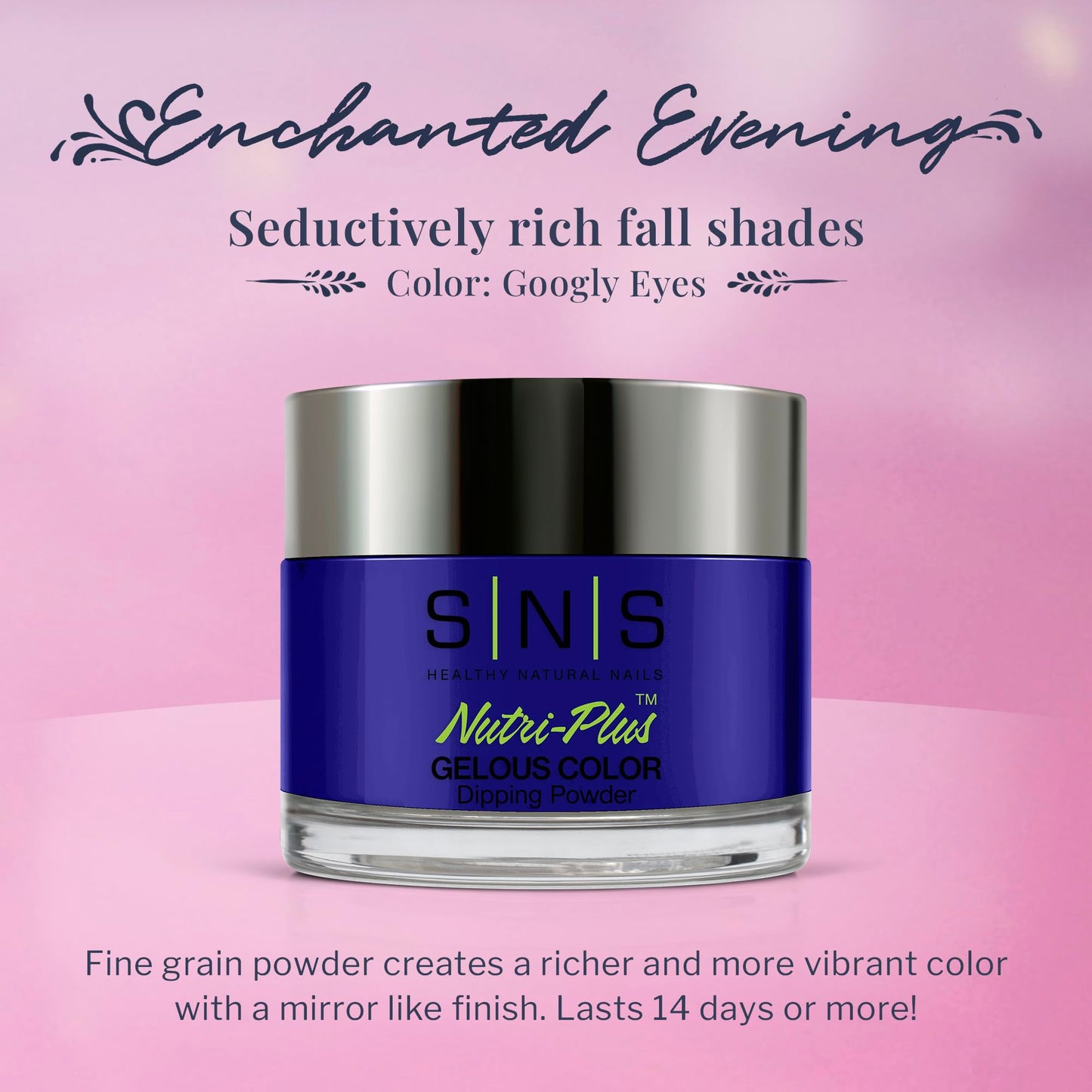 SNS Nail Dip Powder, Gelous Color Dipping Powder - Googly Eyes (Blue/Indigo, Cobalt), EE14- Long-Lasting Acrylic Nail Color & Po