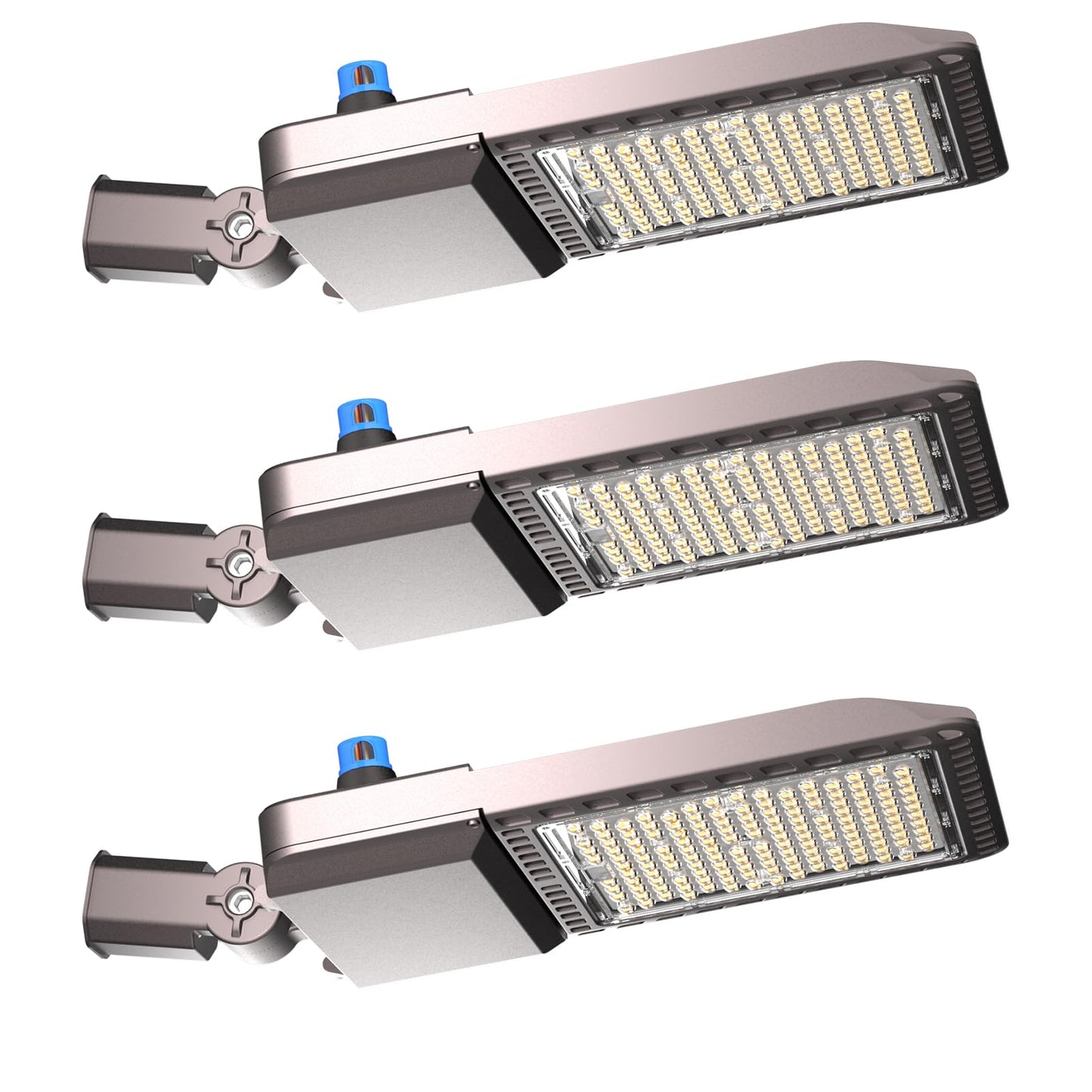 3Pack 320W Led Parking Lot Lights 44800Lm (Eqv.1200W Mh/Hps) 5000K Led Parking Lot Lighting Pole Mount With Smart Photocell & Slipfitter Mount (Coverage: 66~110Ft At Height:30~50Ft)