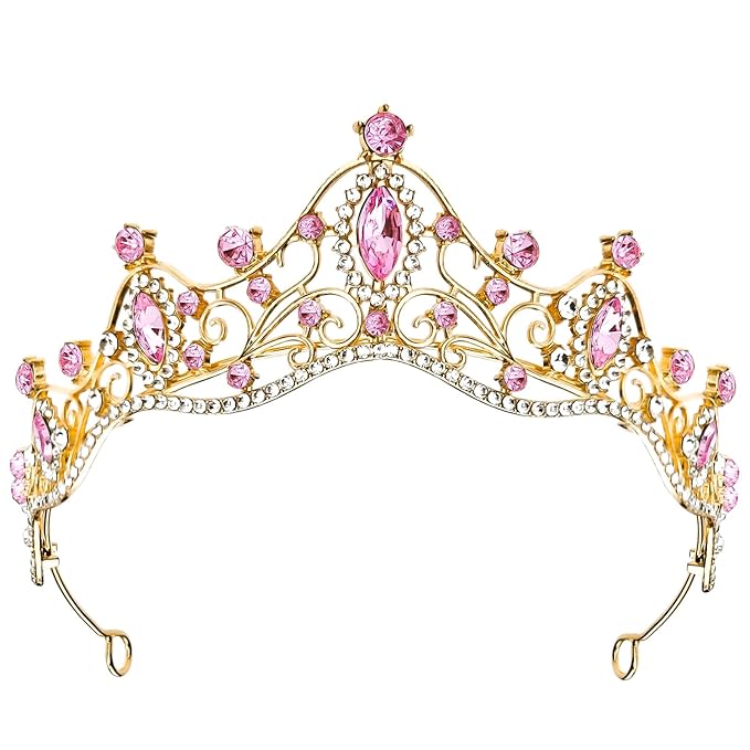 Arvintas Pink Tiaras for Women Princess Crown Headband, Crystal Tiaras Birthday Crown Wedding Rhinestones Princess Party H...