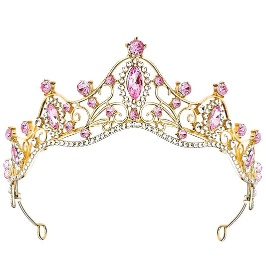 Arvintas Pink Tiaras for Women Princess Crown Headband, Crystal Tiaras Birthday Crown Wedding Rhinestones Princess Party H...