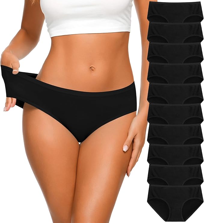 CULAYII Women's Cotton Bikini Panties, High-Cut Full Coverage Stretch Cool Underwear for Women
