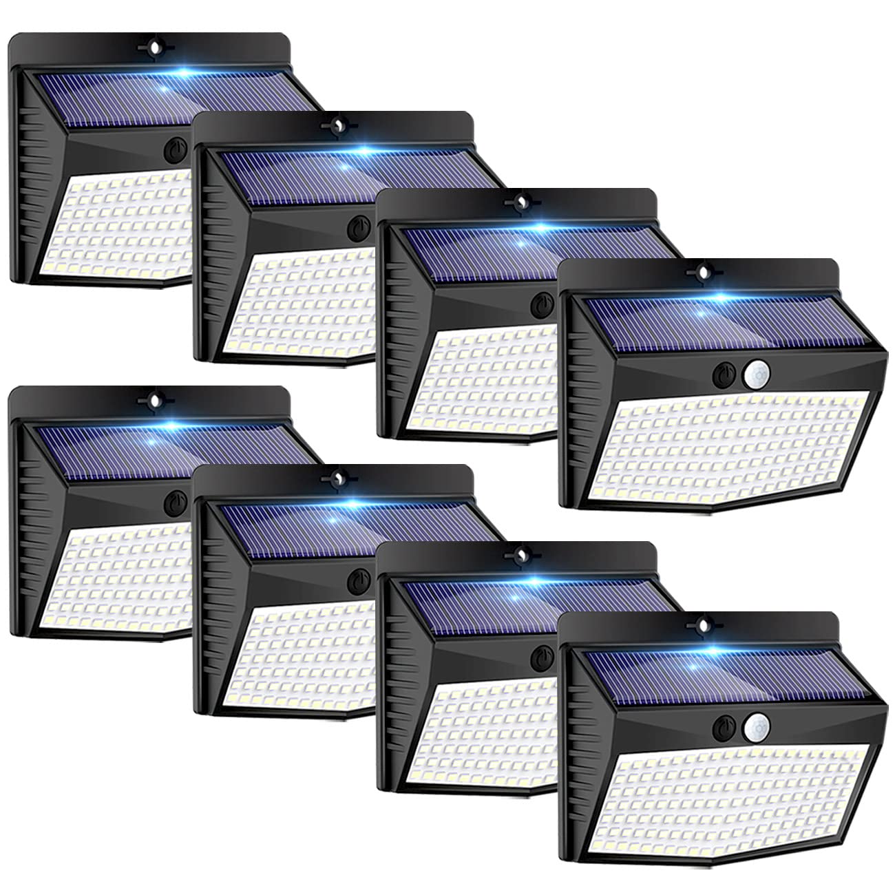 Peasur Solar Lights Outdoor, 138 LED Motion Sensor Security Lights, 8 Pack, Cool White, Waterproof, Model WS26-8-US