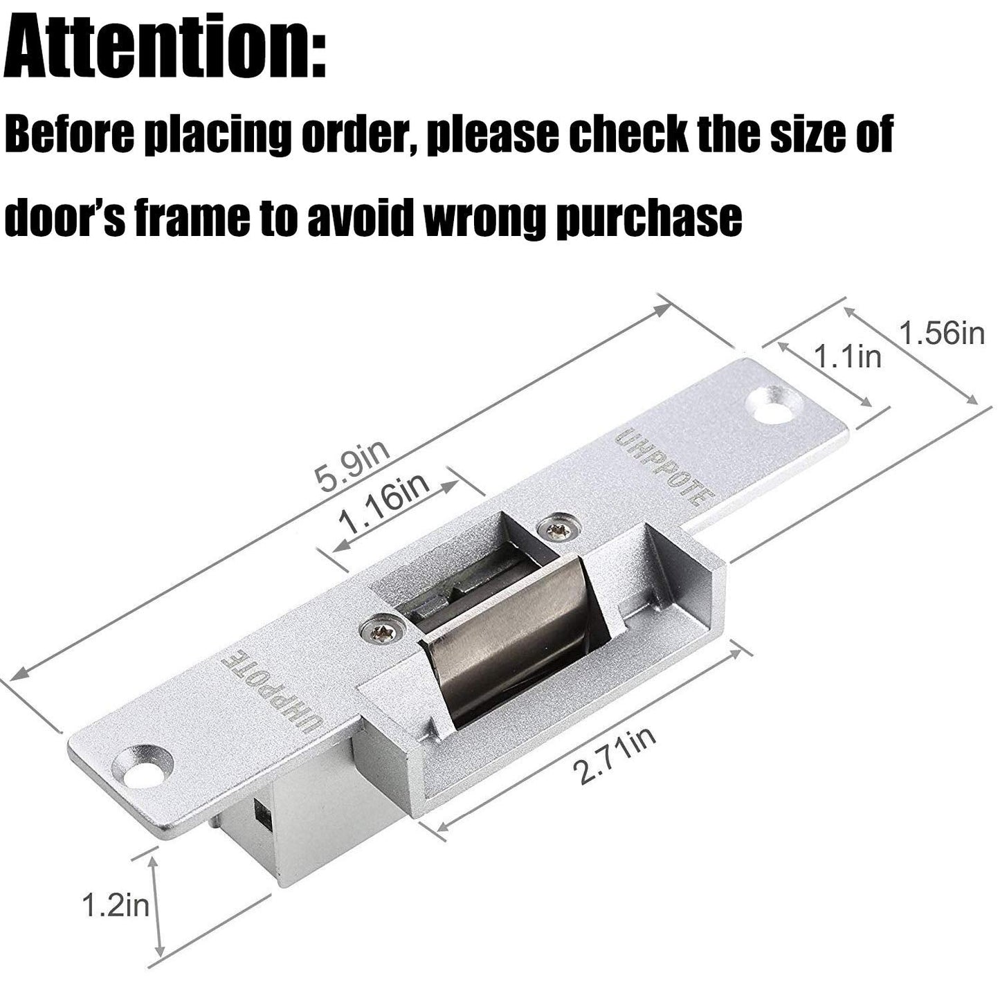 UHPPOTE Electric Strike Door Lock Fail-Secure for Access Control System Deadlatches or Cylindrical Locksets