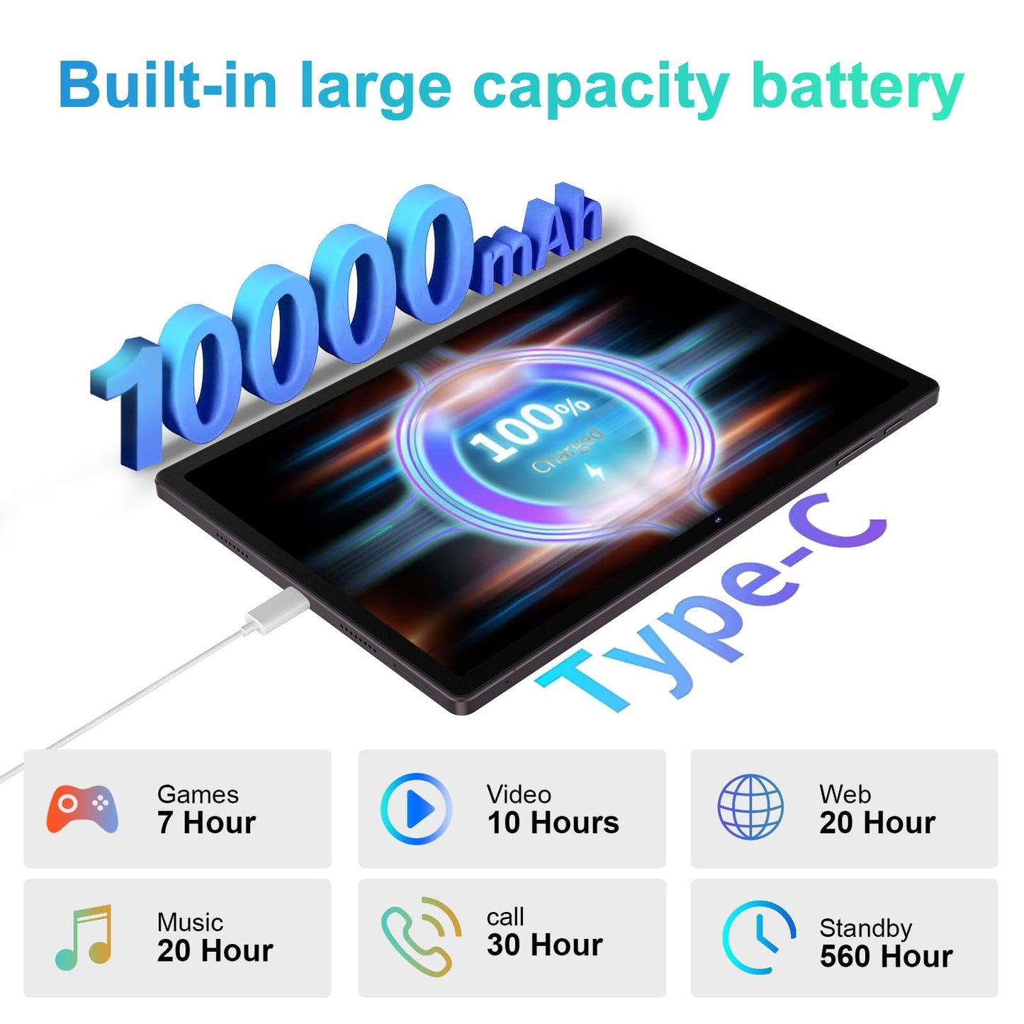 2025 Tablet 11 Inch Screen 2K Tablet Octa-Core 2.0 Ghz,16Gb Ram+256Gb Rom+Tf 1Tb /2000 * 1200 Pixel/8Mp+20Mp+2Mp Macro/10000 Mah