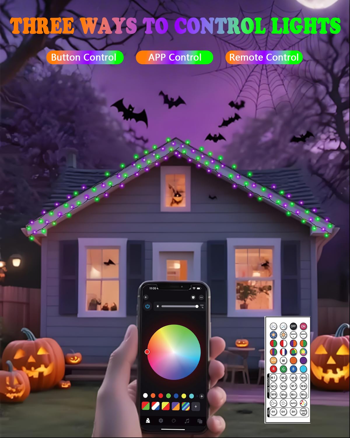 OZS Smart Color Changing Christmas String Lights, 2Pack 164FT 400LED, App Control, Waterproof, Indoor Outdoor, Model GP-SW290DC0310-IP44
