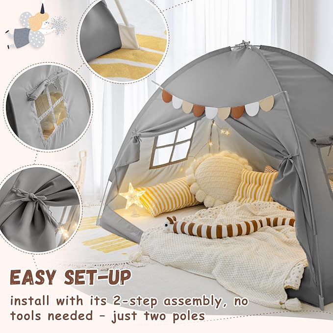 Bed Tent Bed Canopy Bunk Twin Size for Kids, Kids Tent Floor Indoor Privacy Sleeping Tents Dream Tents Indoor Drafty Room, Twin Bed Tents Blackout Space on Bed Tents Canopy Tents