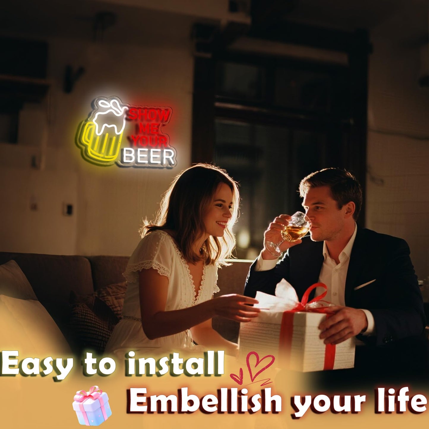 Ao Yee Zgl malt-inspired Neon Sign For Wall Decoration  Neon Sign For Bedroom  Led Sign For Bar Restaurant Christmas Birthday Party Gift Led Home Wall Art Decoration