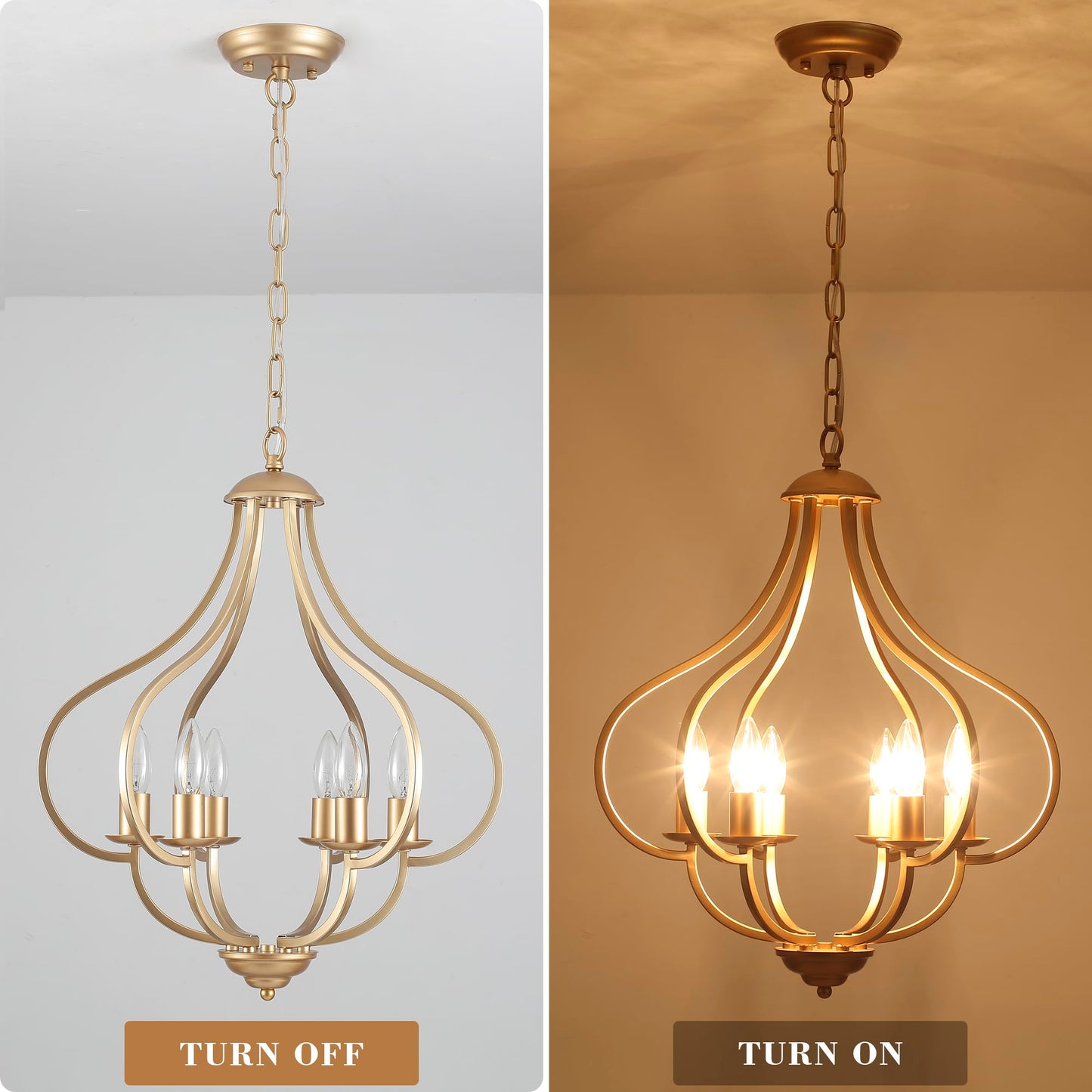 Yarlkav 6 Lights Vintage Farmhouse Light Fixtures  Pendant Lights Kitchen Island Lighting  Modern Kitchen Light Fixtures Over Table Gold Chandelier For Dining Room Hallway Entryway Bedroom Foyer