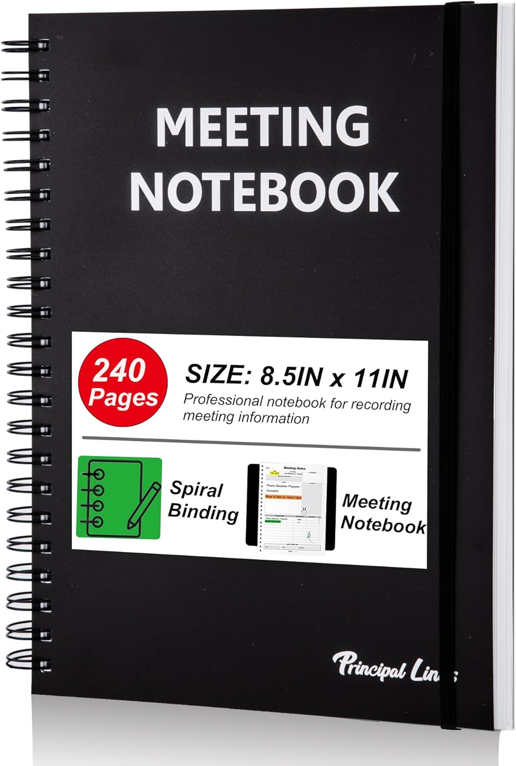 Meeting Notebooks for Work 8.5" X 11" - A4 Professional Work Notebook for Note Taking - Daily Planner with Notes Section,Business Notebooks for Work Organization,240 Pages